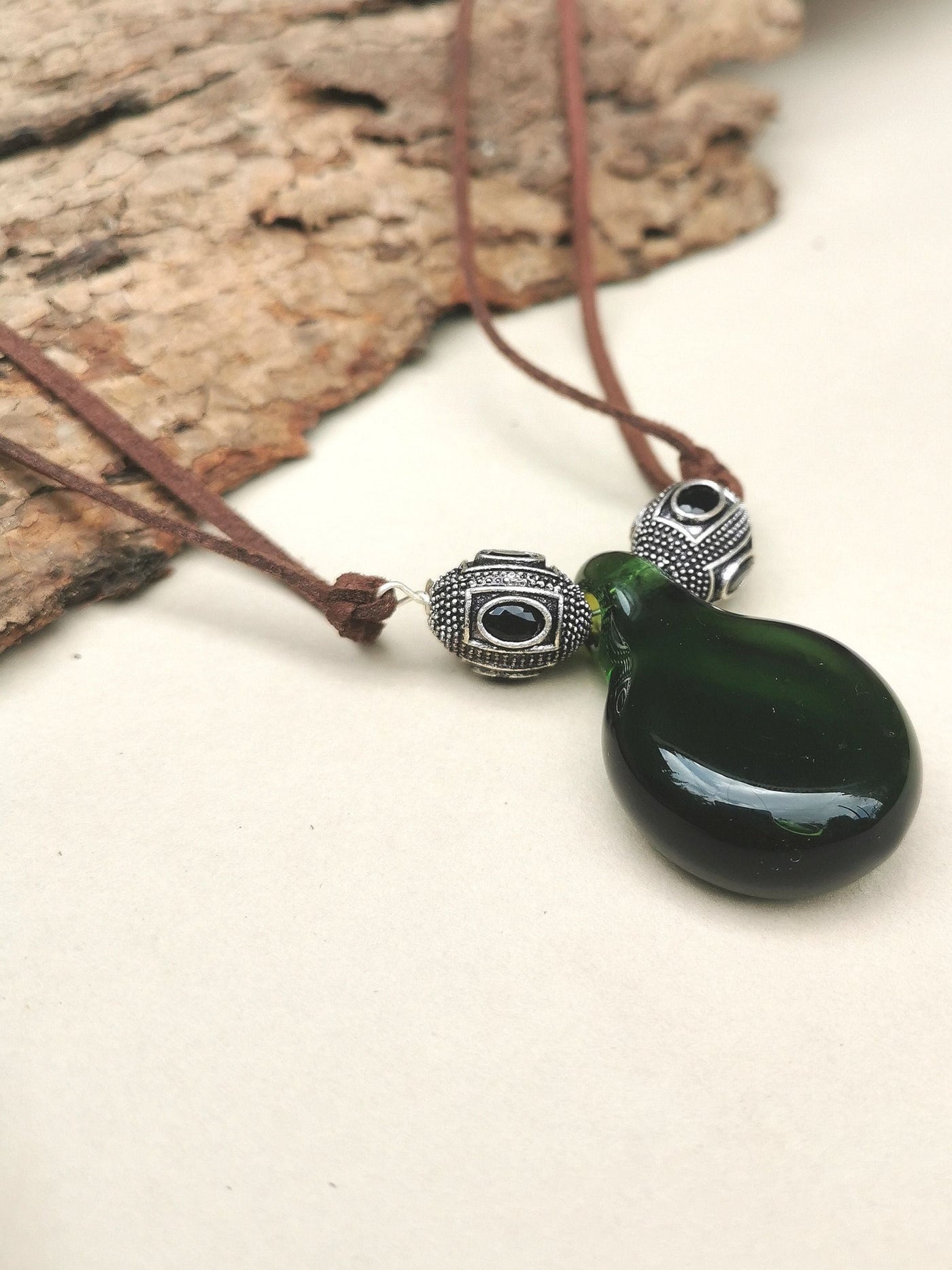 Green Jade Glass Necklace