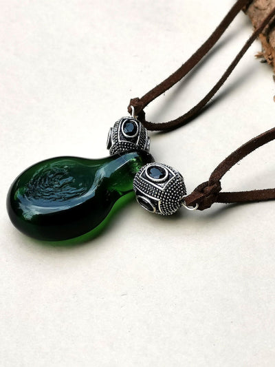 Green Jade Glass Necklace