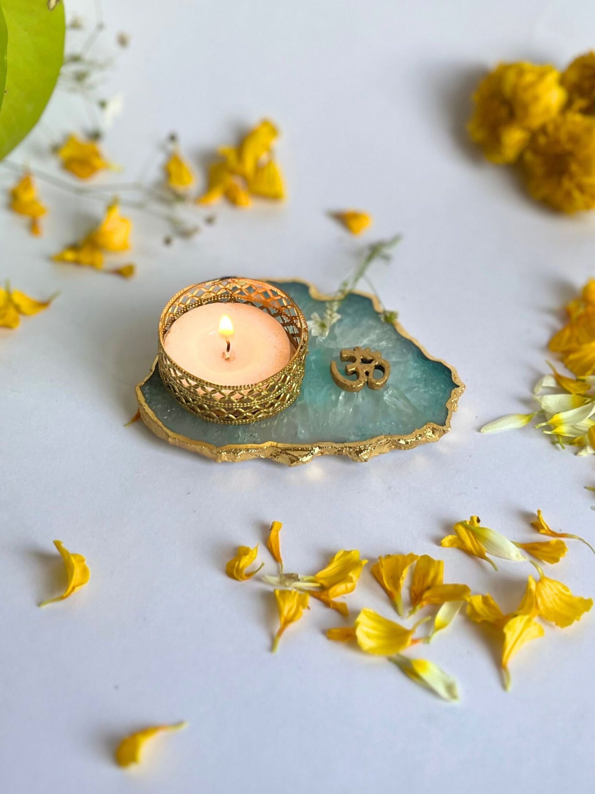 OM Tea Light Candle Holder Set of 2