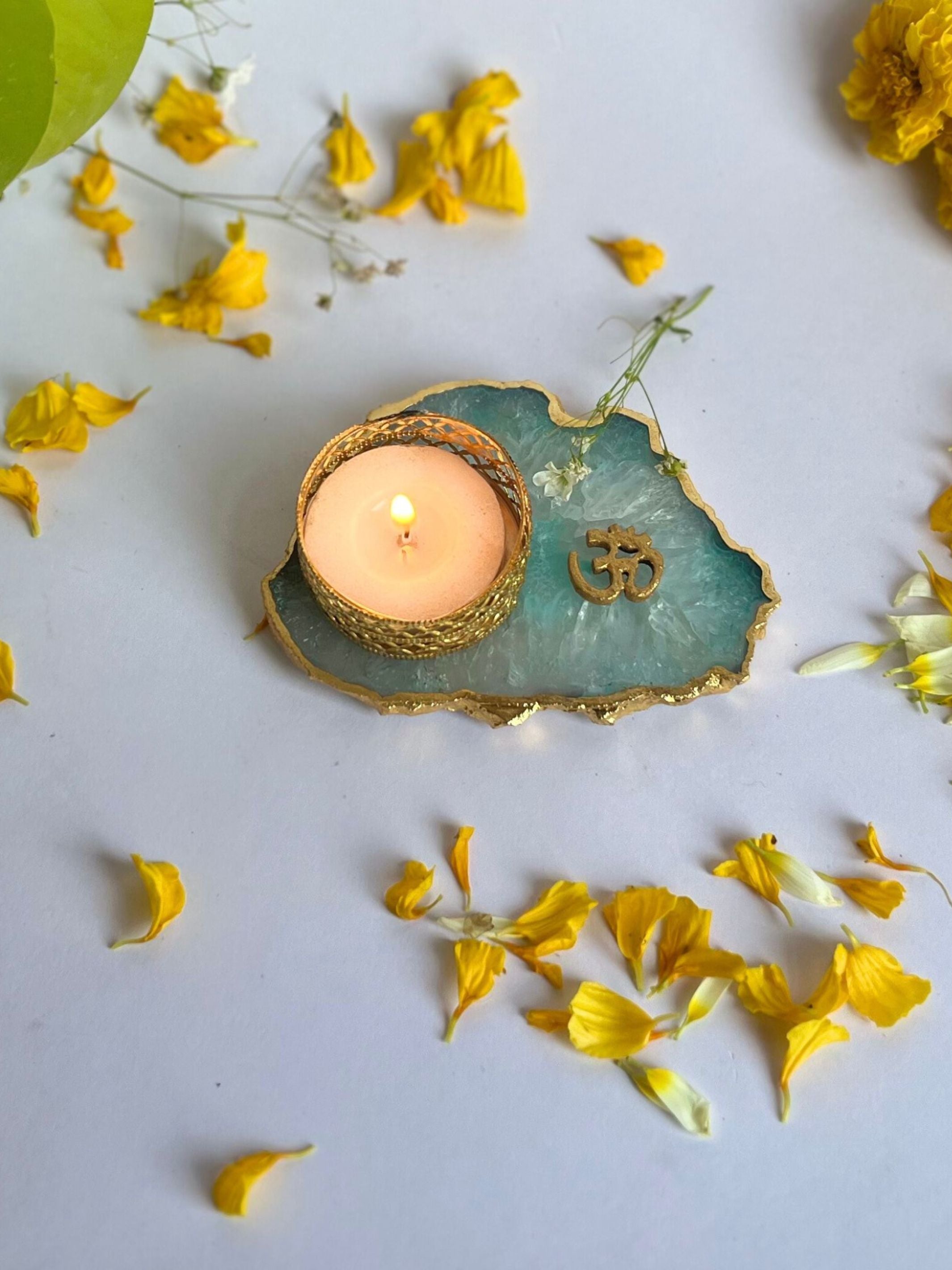 OM Tea Light Candle Holder Set of 2