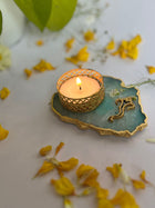 Tea Light Candle Holder with Ganesh Set of 2