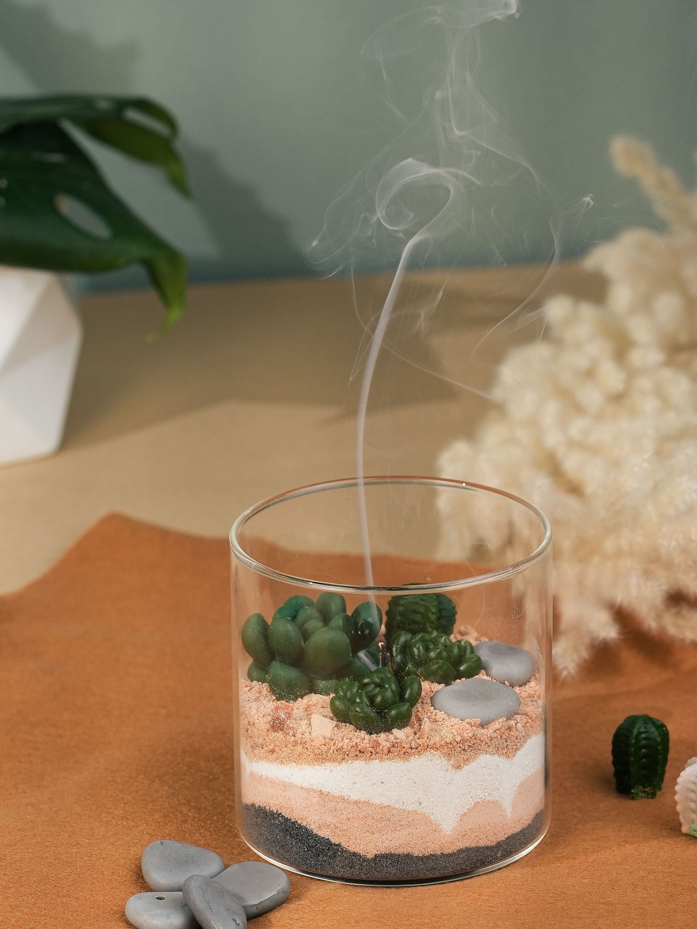 DIY Candle - Green Succulent Terrarium