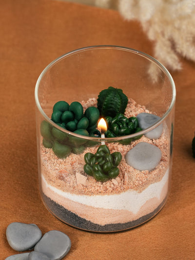 DIY Candle - Green Succulent Terrarium