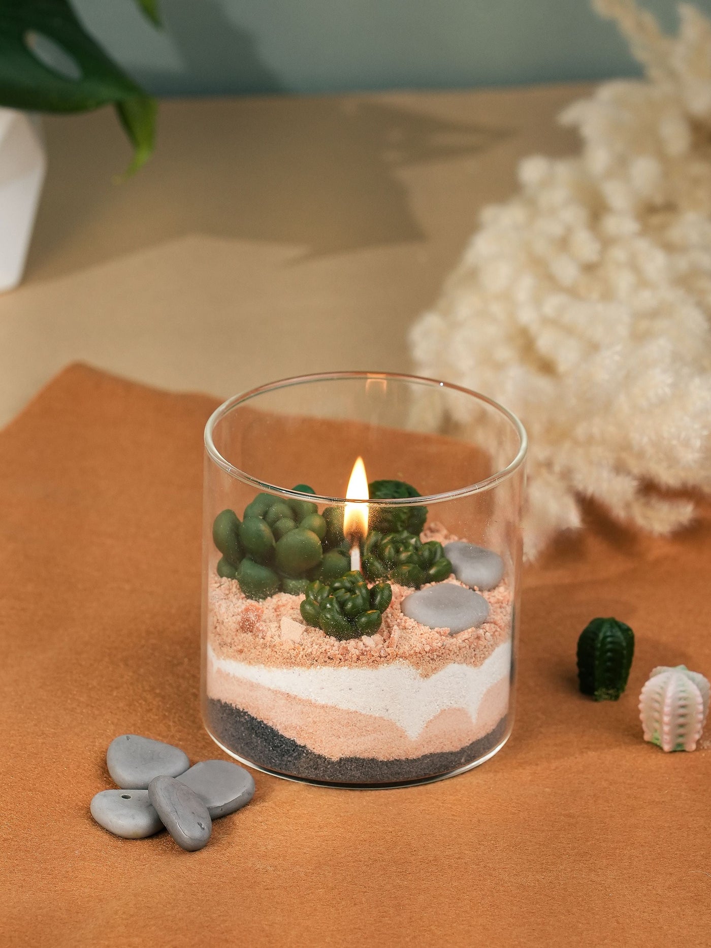 DIY Candle - Green Succulent Terrarium