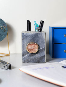 Grey Marble with  Agate Penstand