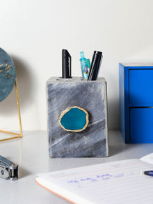 Grey Marble with  Agate Penstand