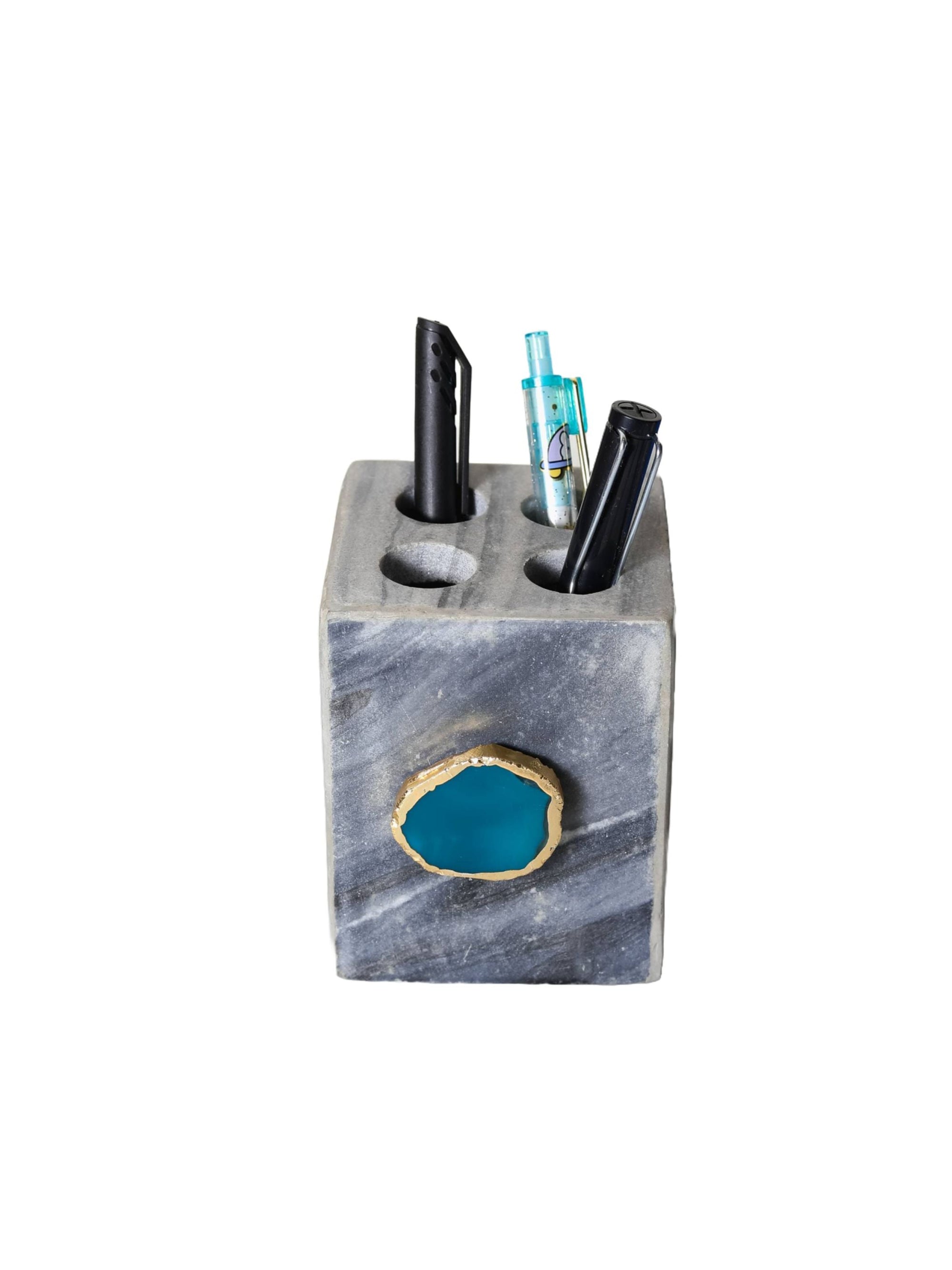 Grey Marble with  Agate Penstand
