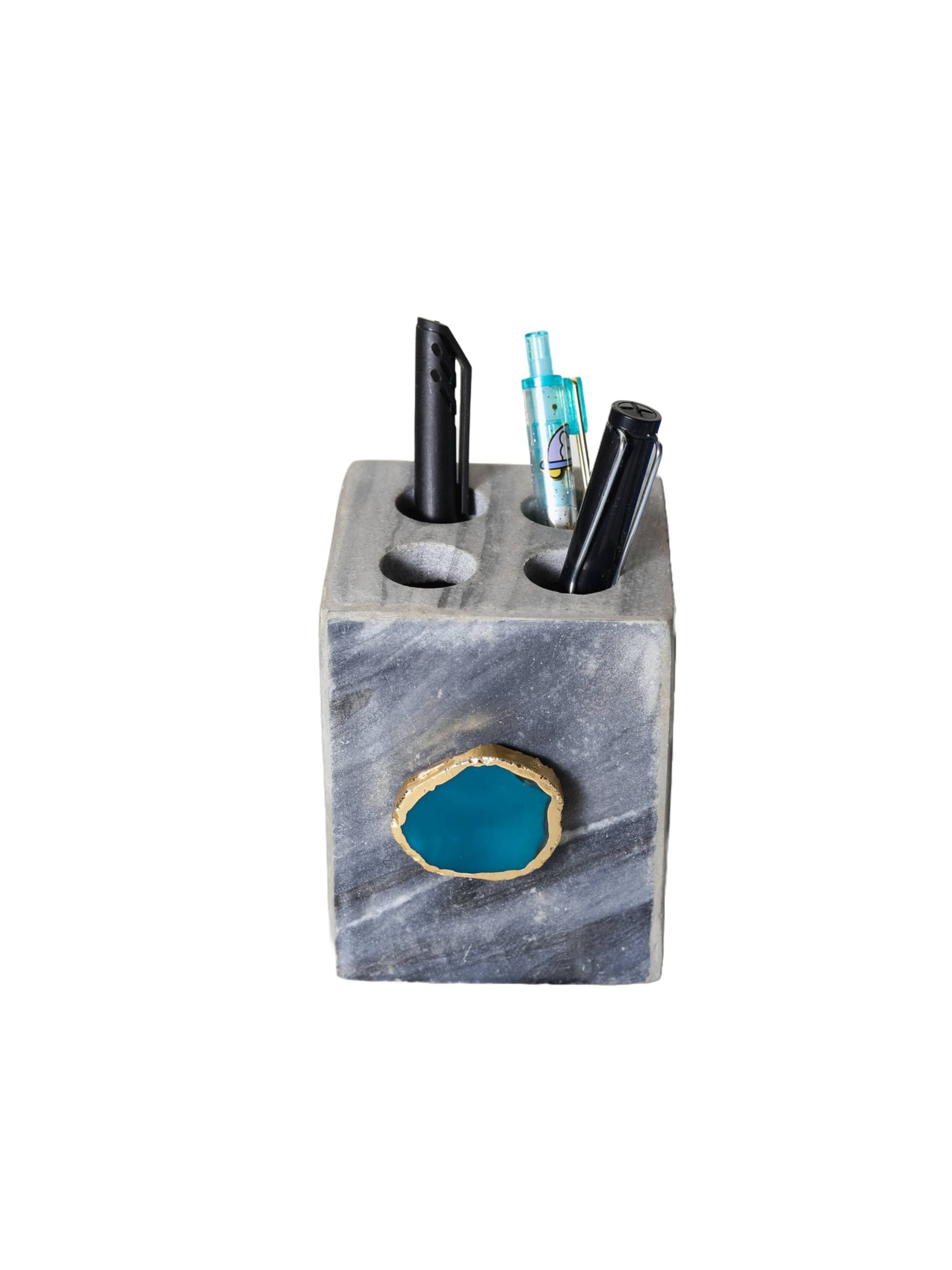 Grey Marble with  Agate Penstand