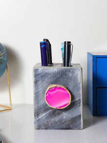 Grey Marble with  Agate Penstand