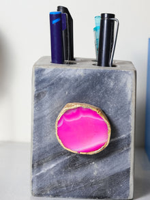 Grey Marble with  Agate Penstand