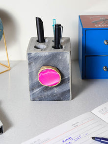 Grey Marble with  Agate Penstand