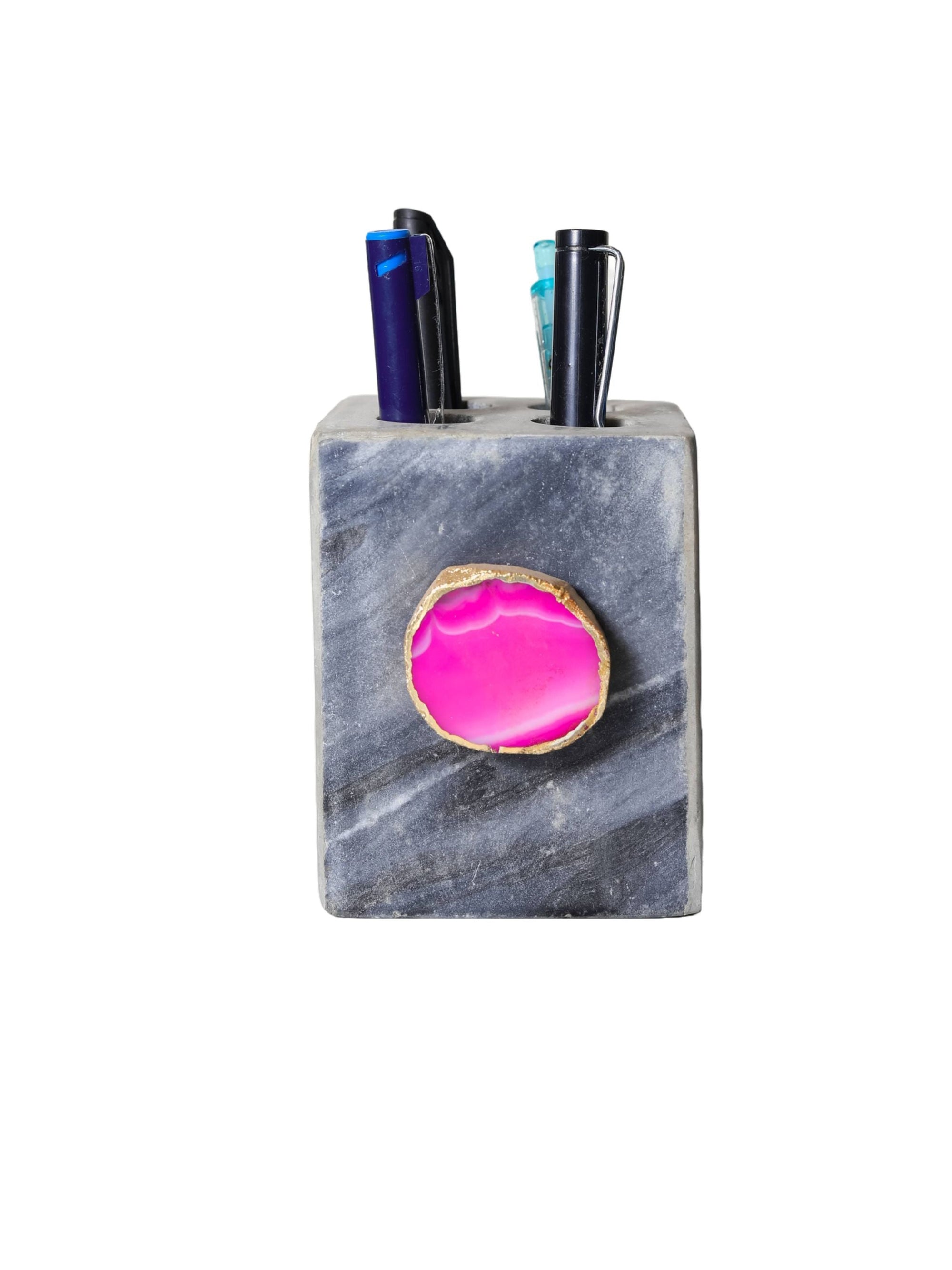 Grey Marble with  Agate Penstand