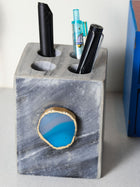 Grey Marble with  Agate Penstand