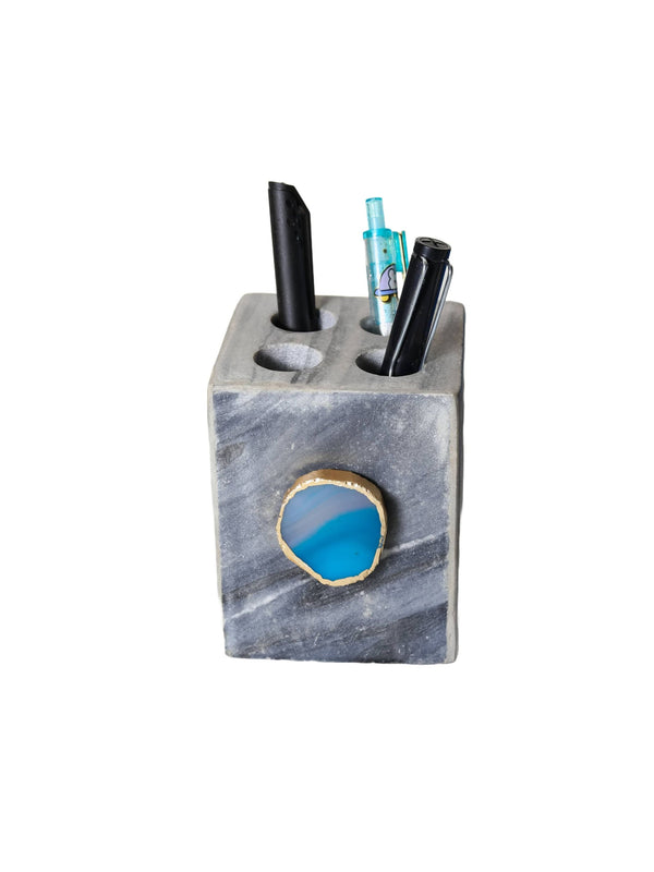 Grey Marble with  Agate Penstand