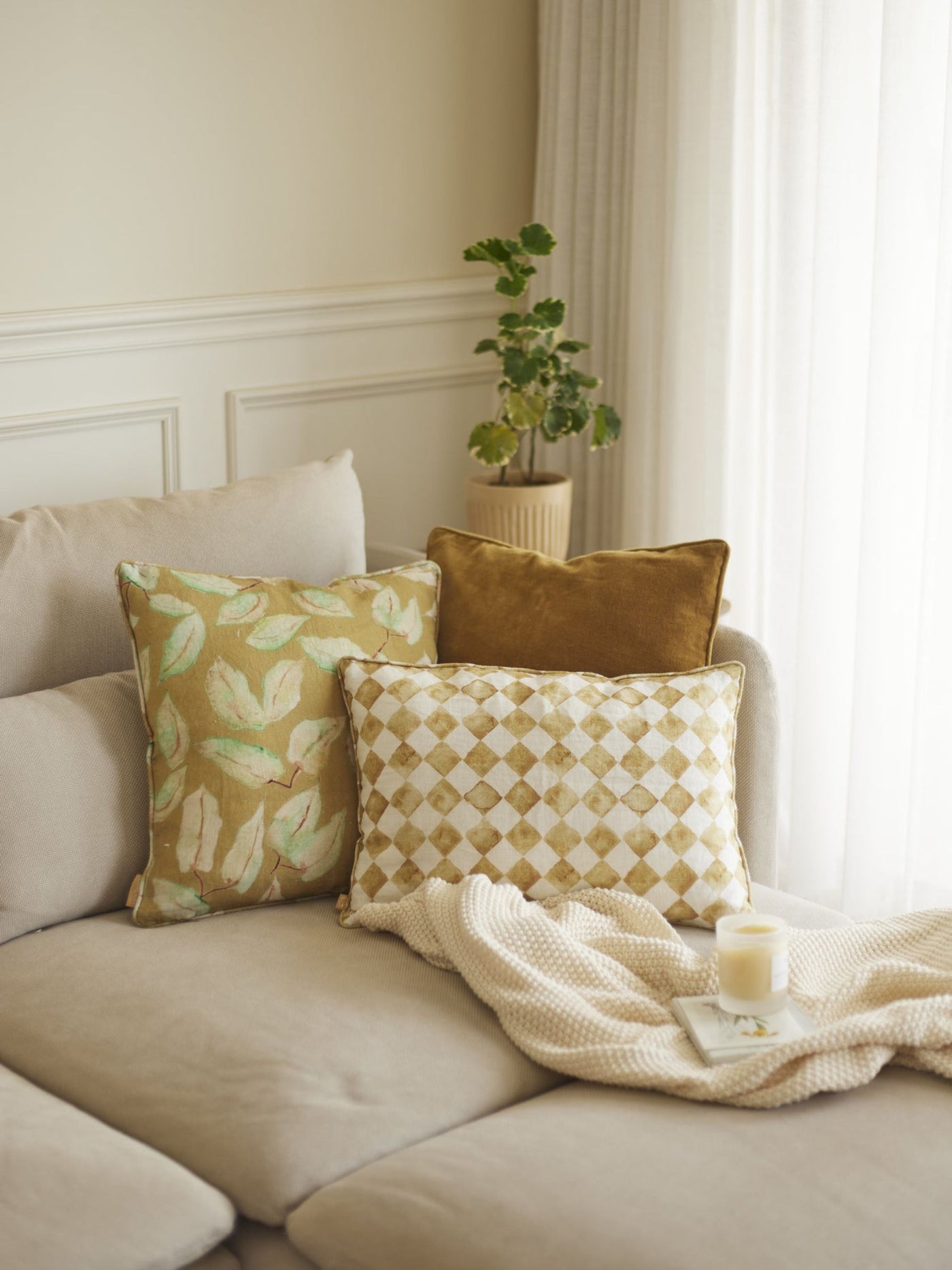 Grove Ochre Cushion Cover