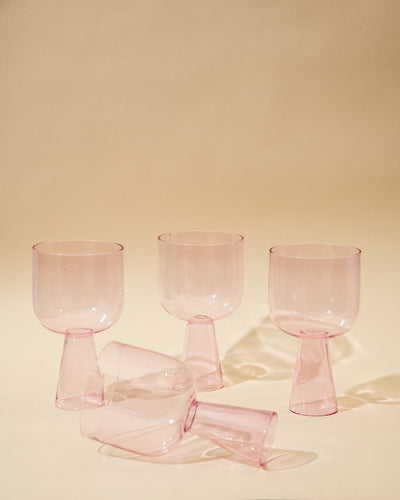 Aria Glass / Dessert Bowl (Set of 4) - Pink