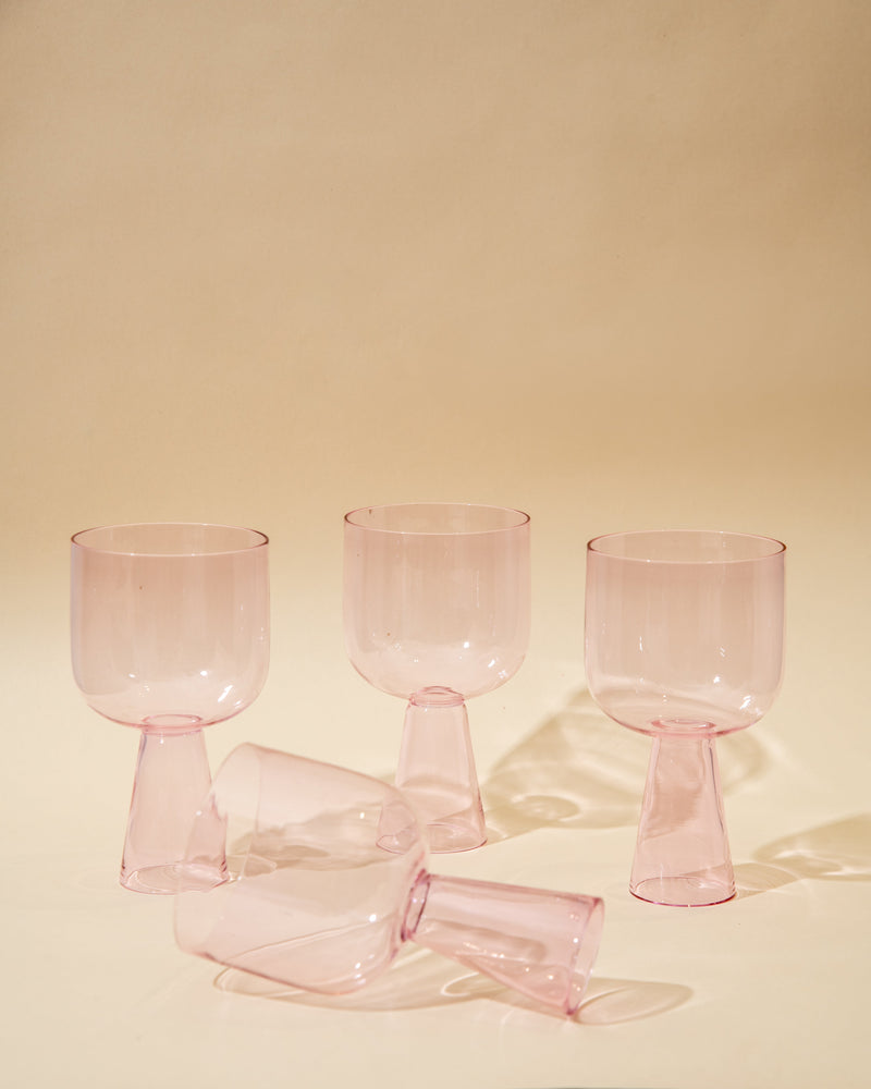 Aria Glass / Dessert Bowl (Set of 4) - Pink
