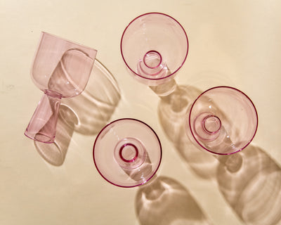 Aria Glass / Dessert Bowl (Set of 4) - Pink