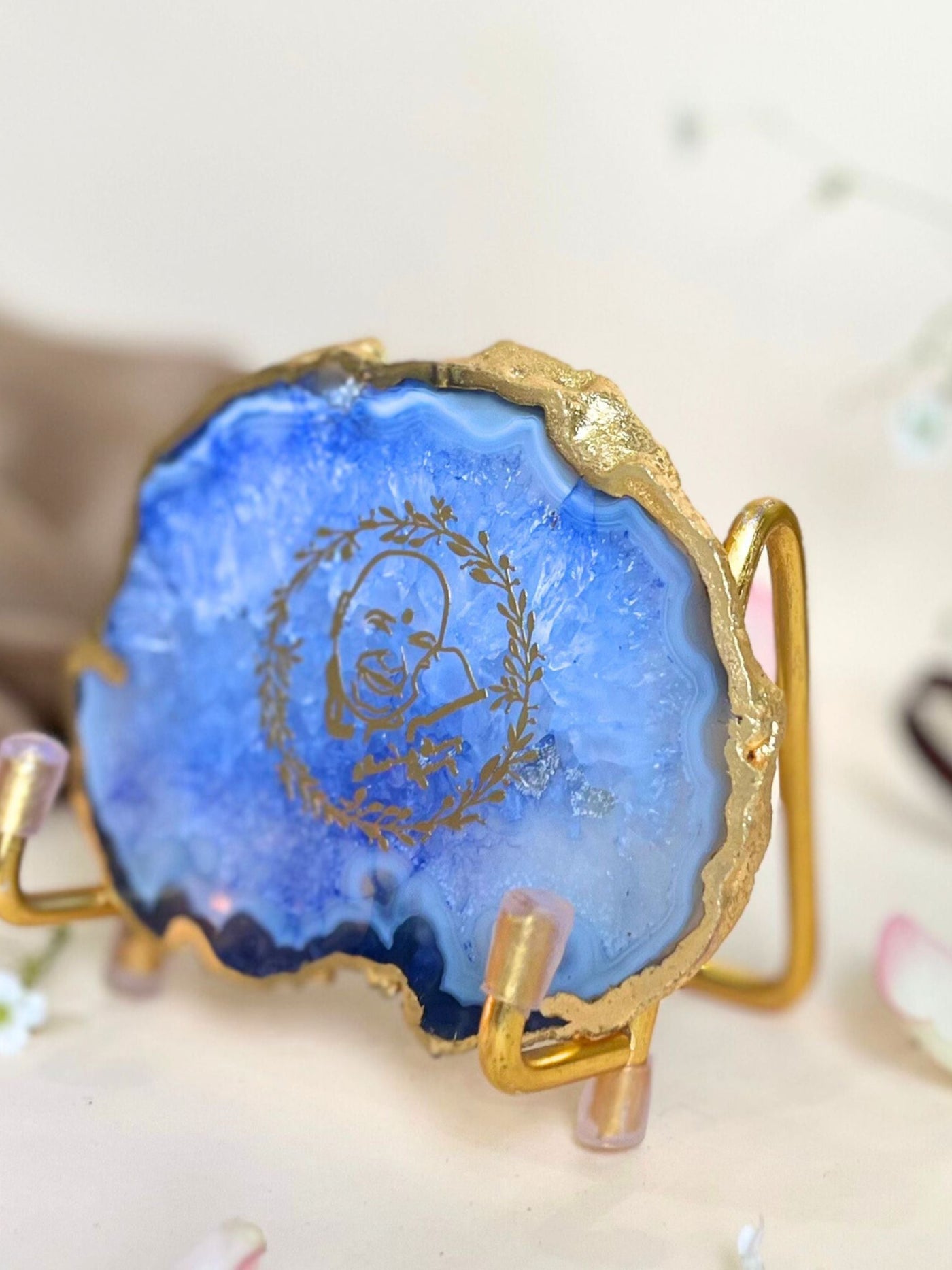 GURU JEE Metal Holder with Blue Agate