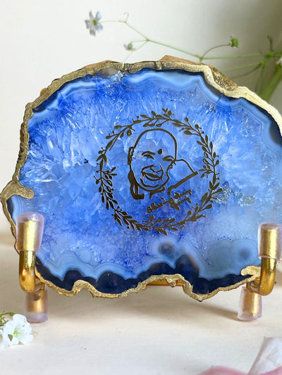 GURU JEE Metal Holder with Blue Agate