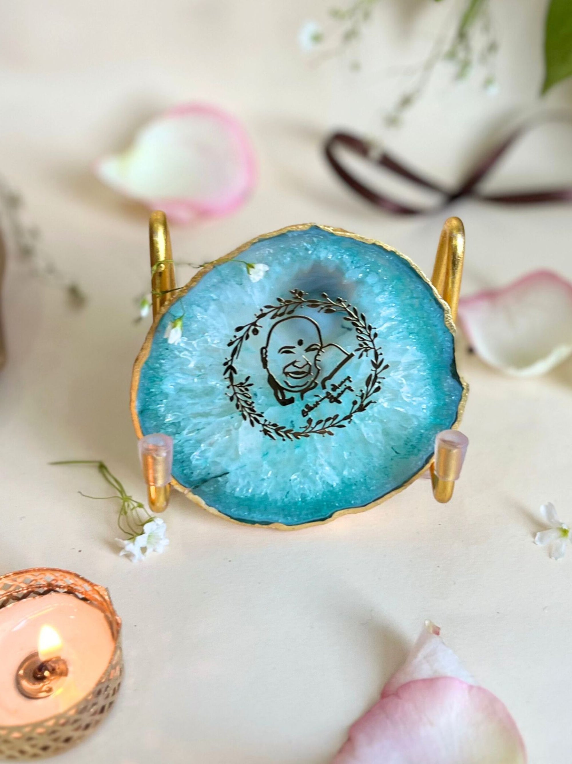 GURU JEE Metal Holder with Agate