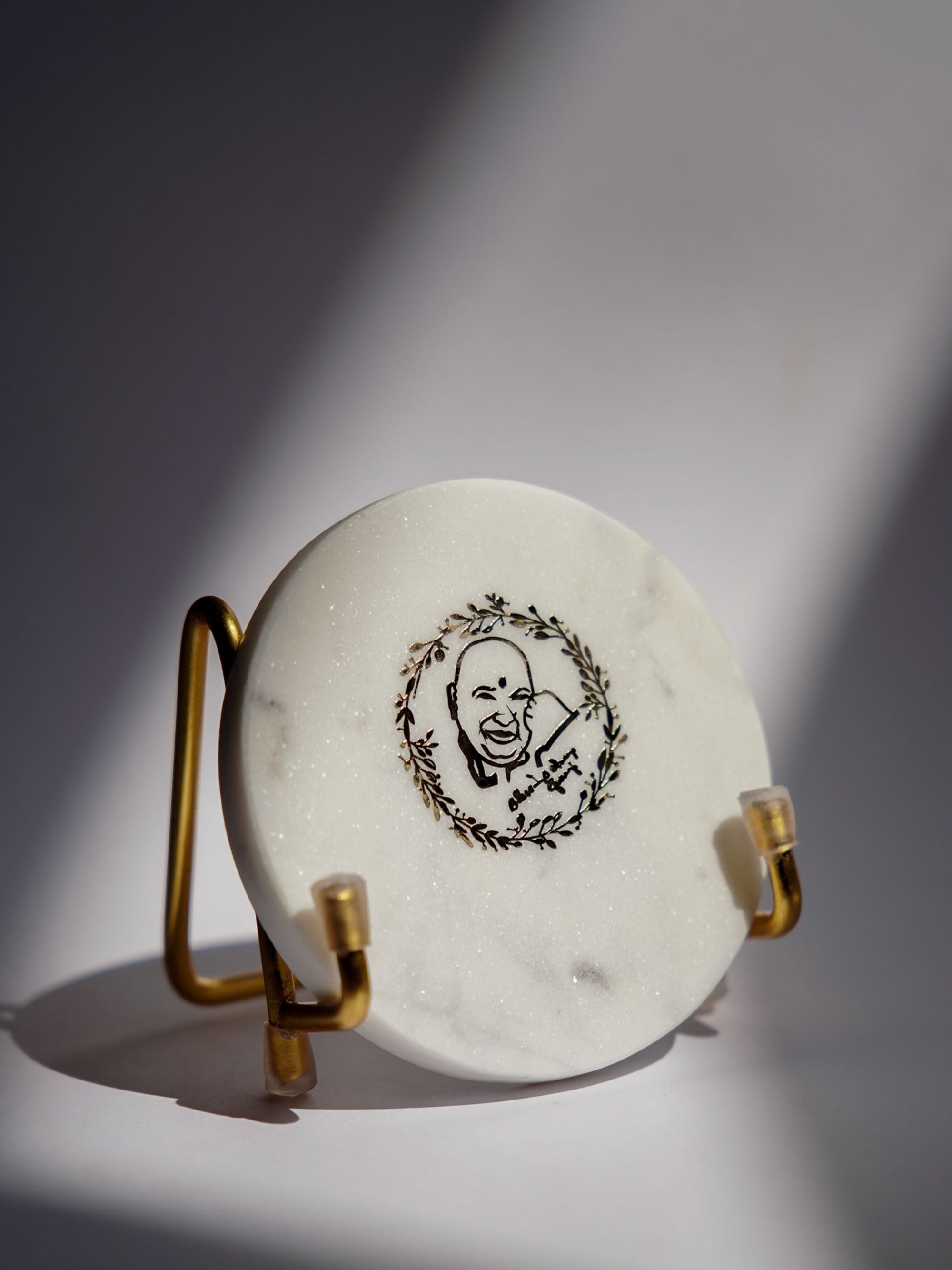 Marble Decor with  Metal Holder