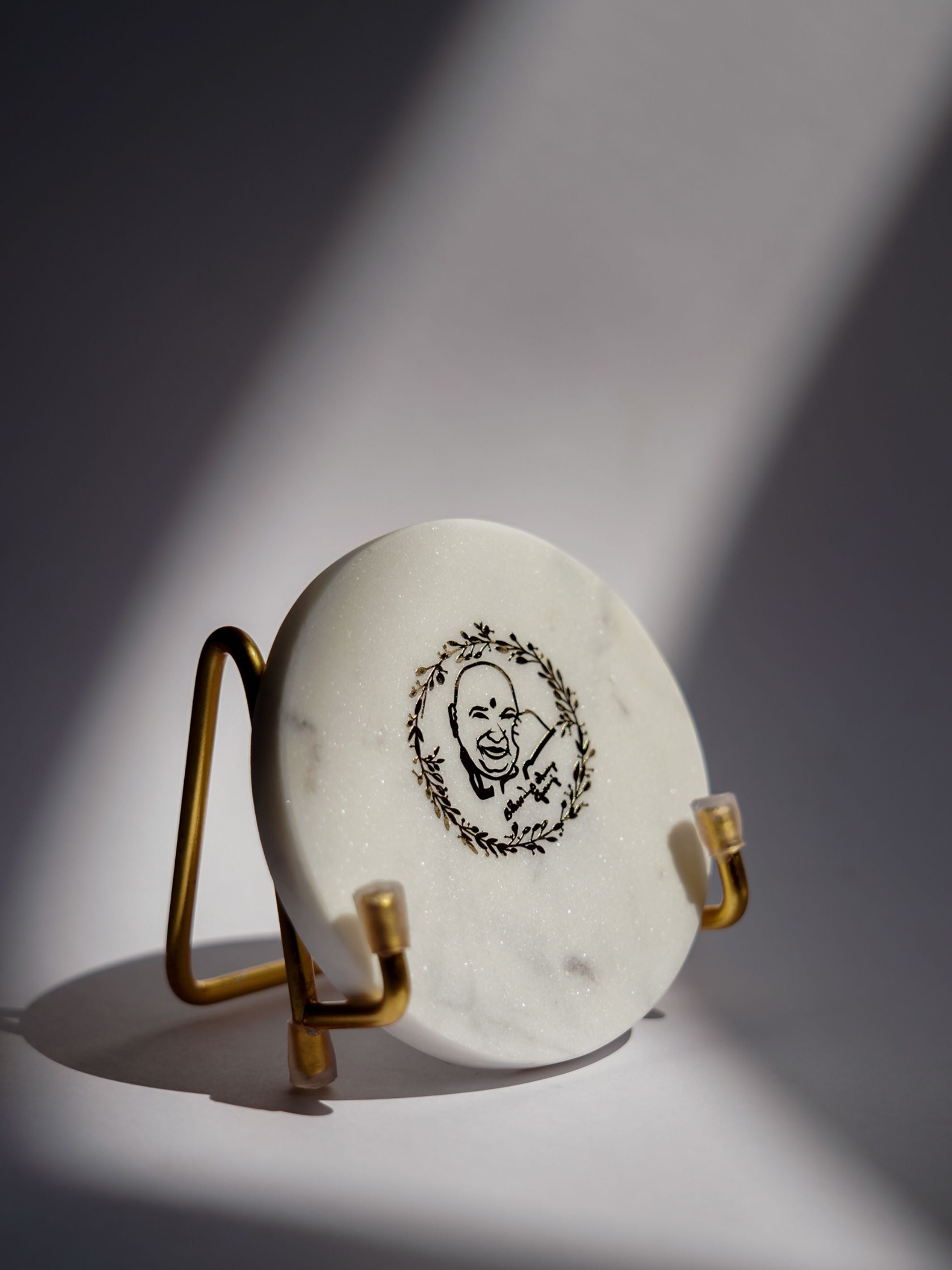 Marble Decor with  Metal Holder