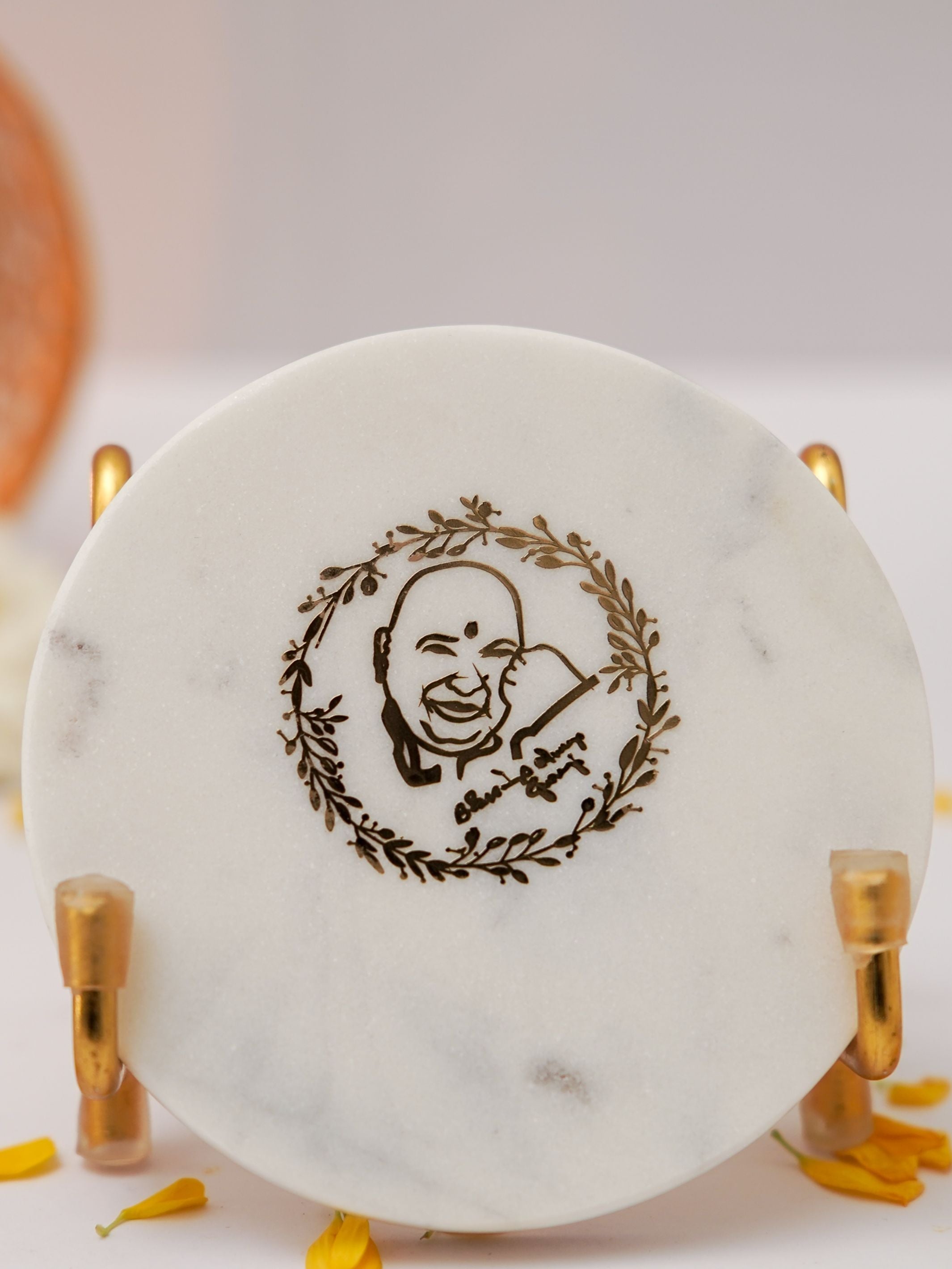 Marble Decor with  Metal Holder