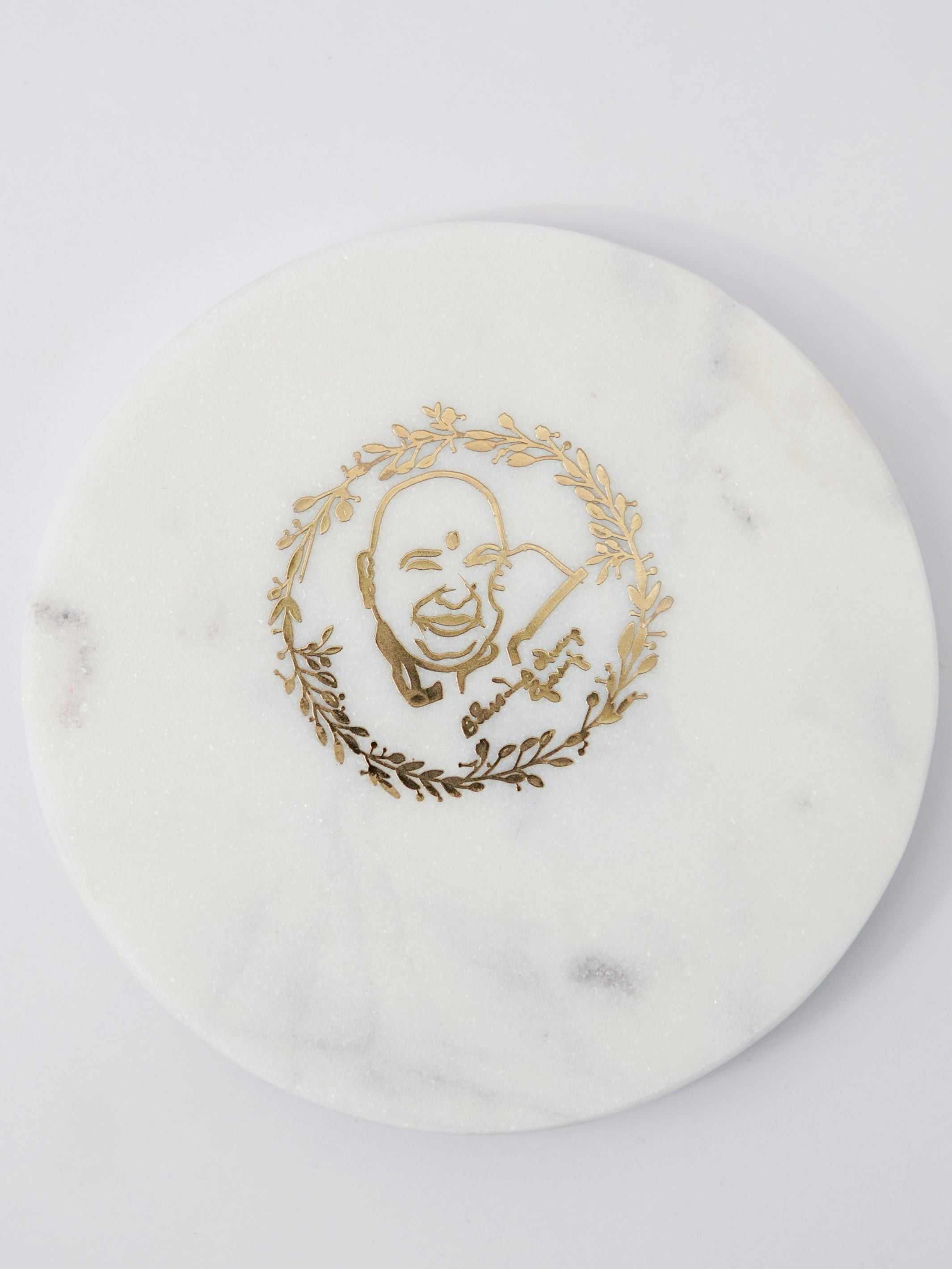 Marble Decor with  Metal Holder