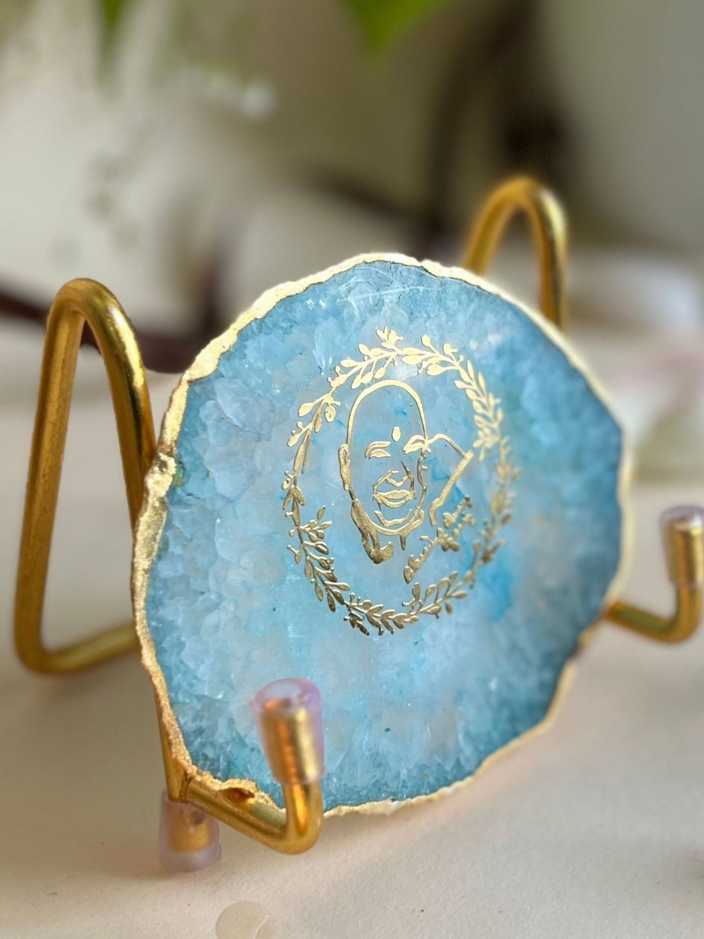 GURU JEE Metal Holder with Turquoise Agate