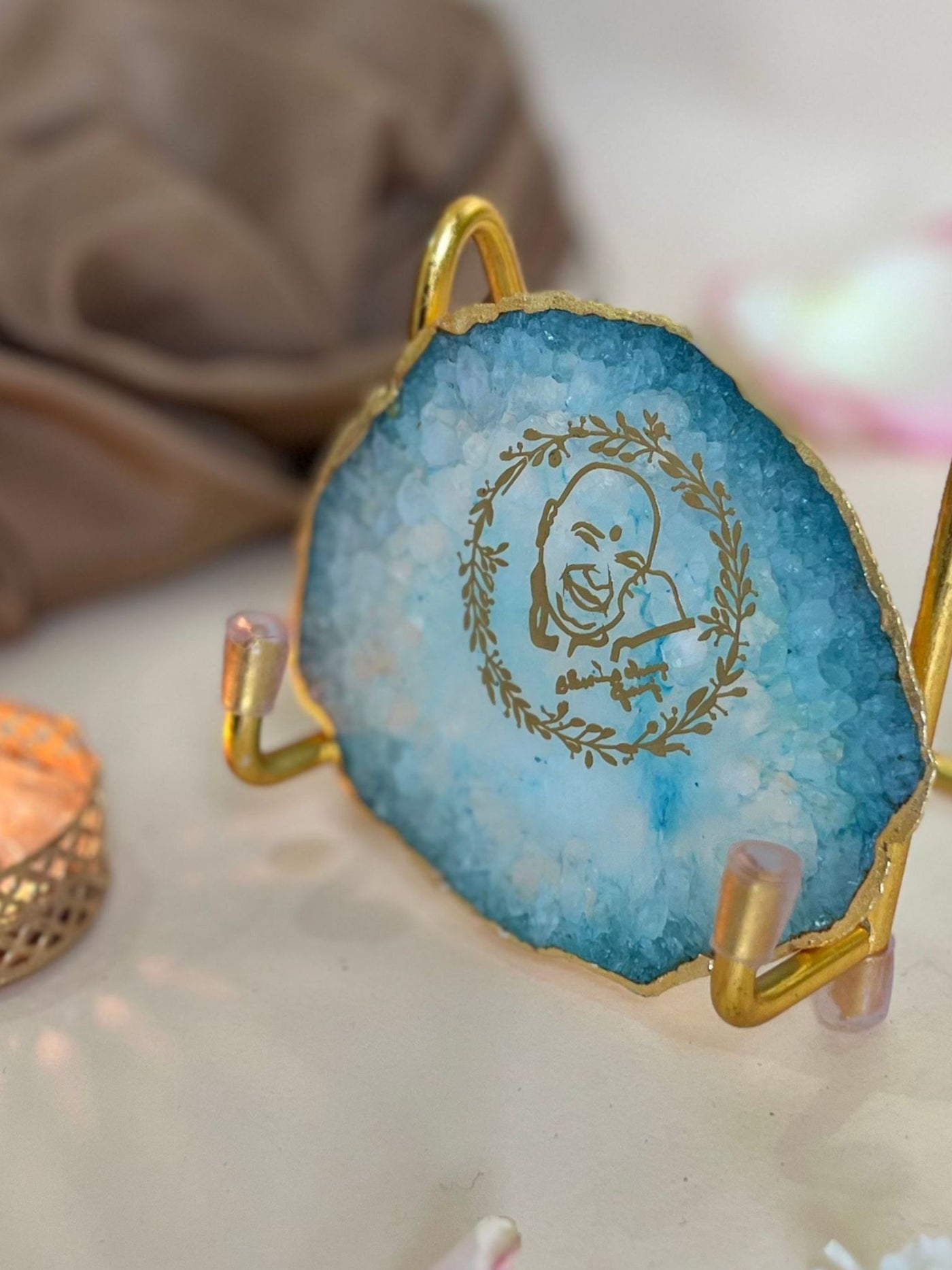 GURU JEE Metal Holder with Turquoise Agate