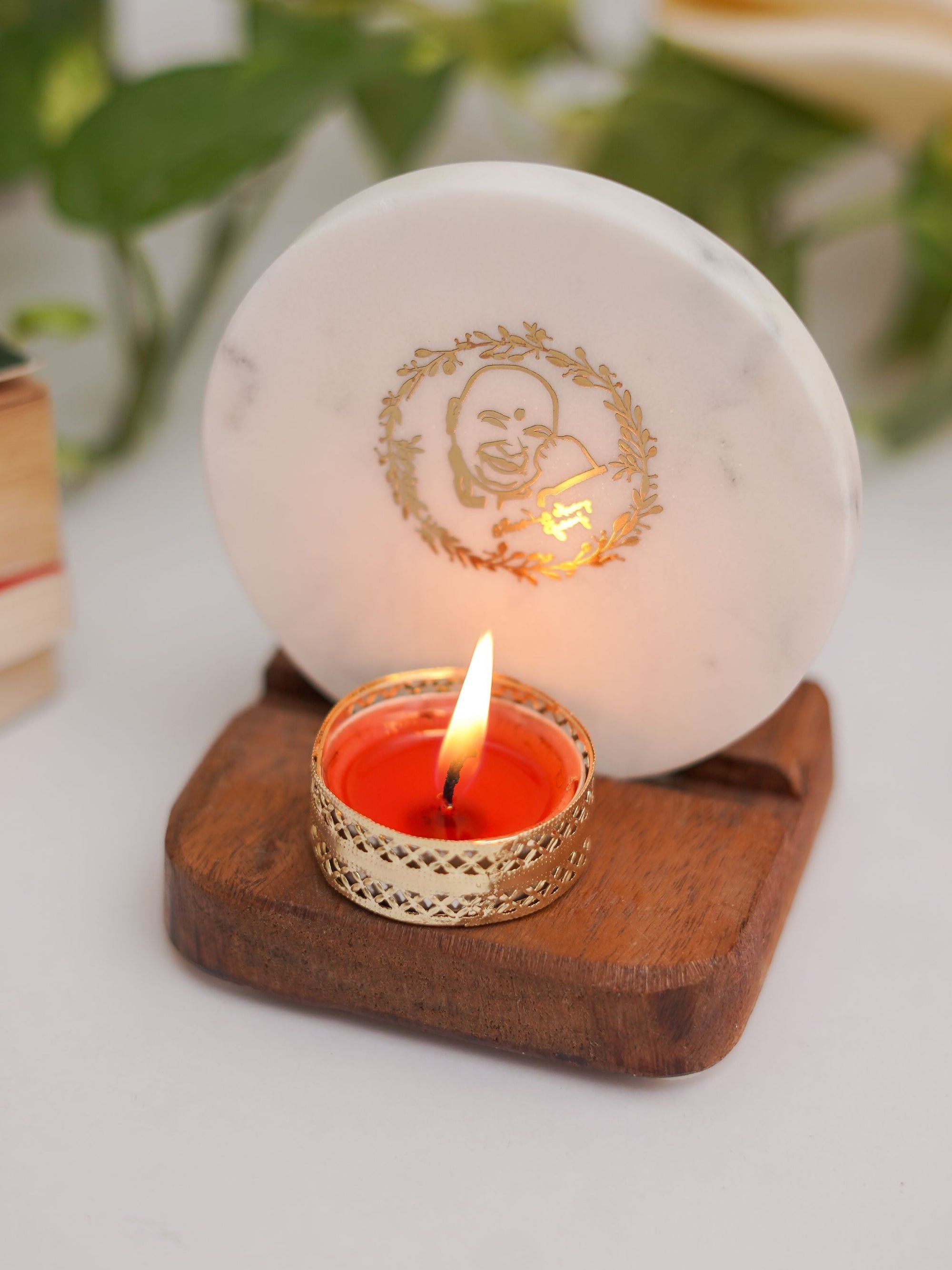 Marble & Wood -  Tea Light Holder