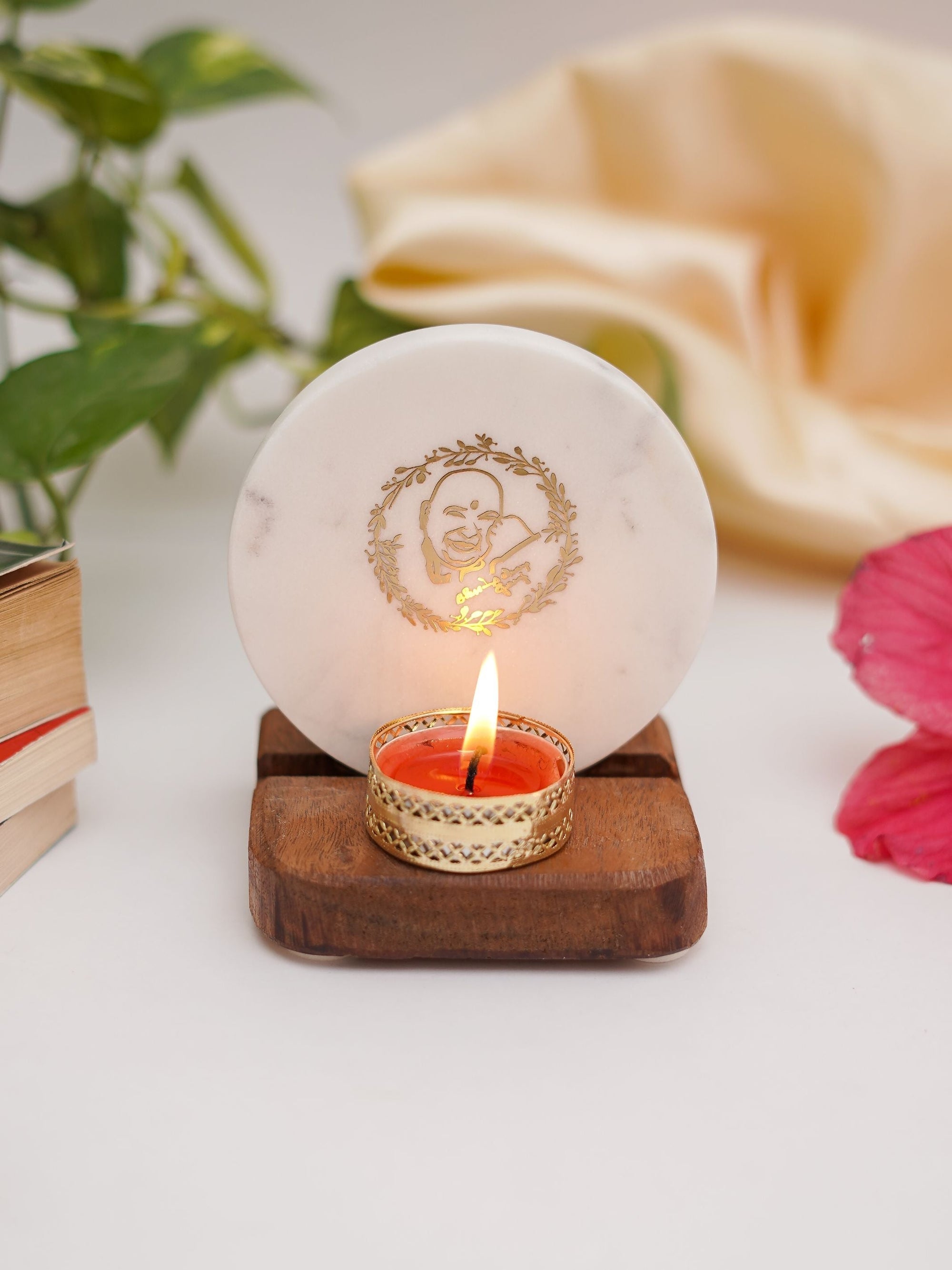 Marble & Wood -  Tea Light Holder