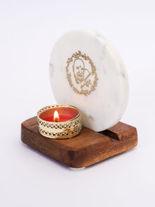 Tea Light Holder - Marble & Wood