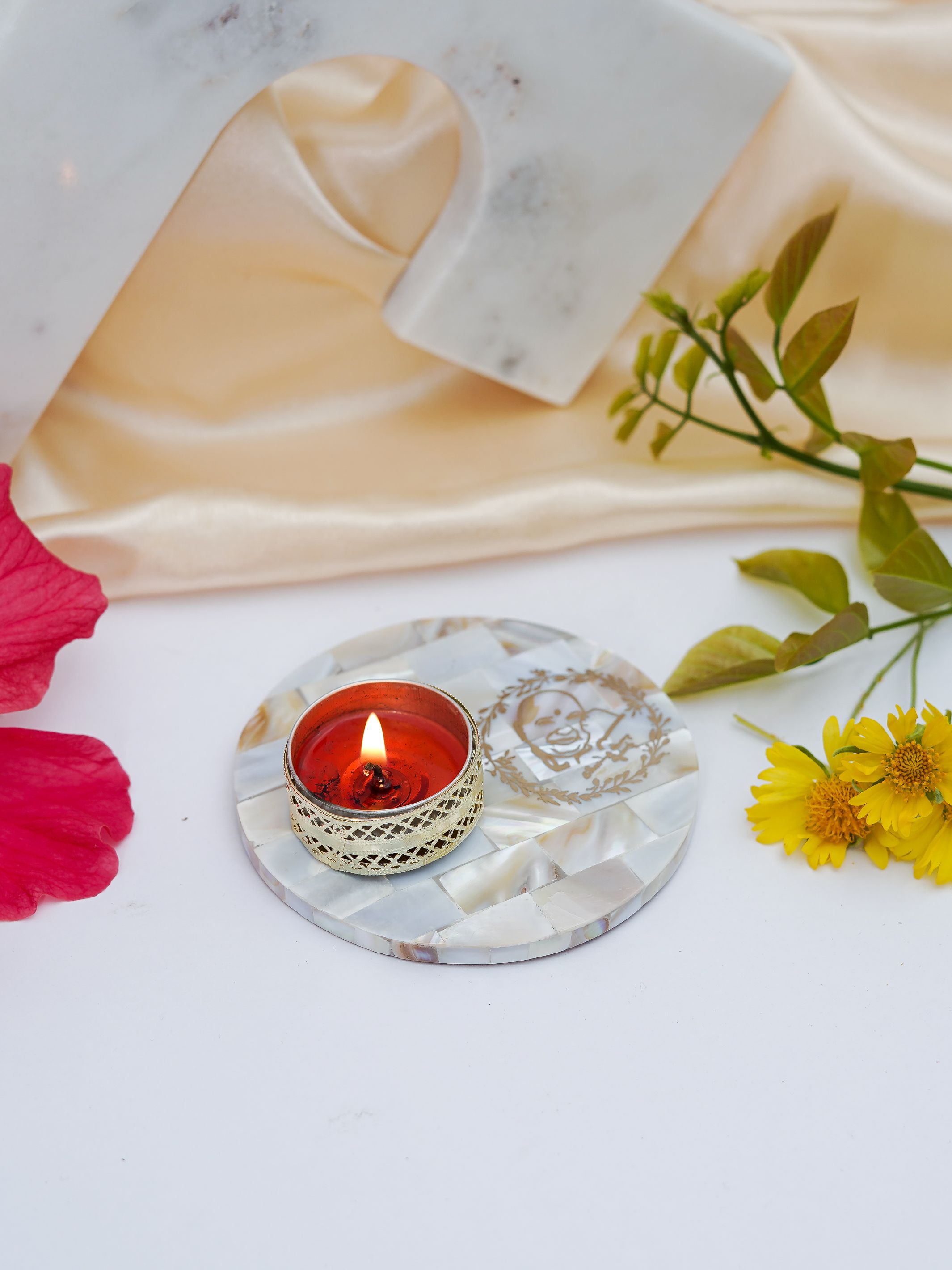 Mother of Pearl Tea Light Holder