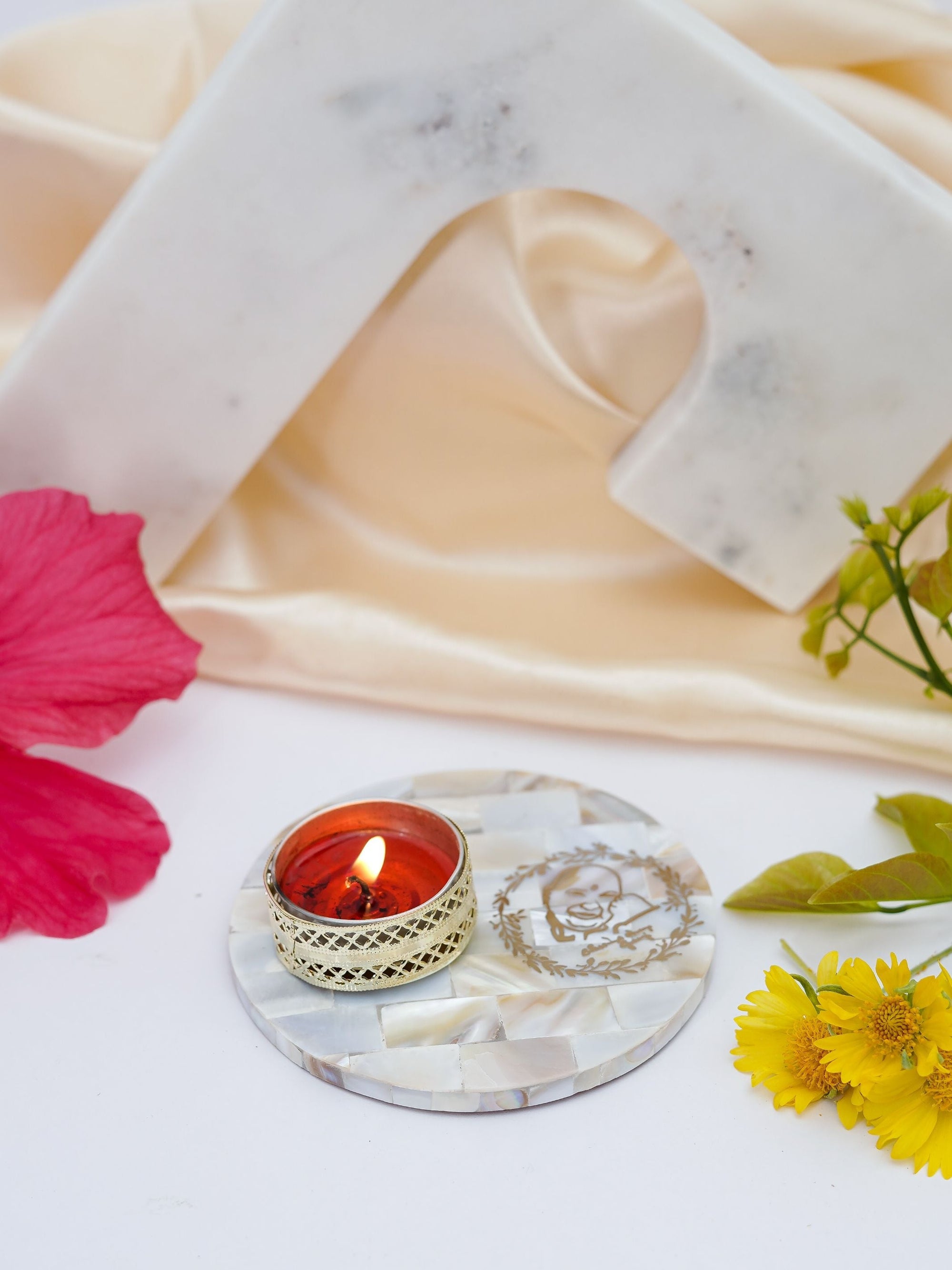 Mother of Pearl Tea Light Holder