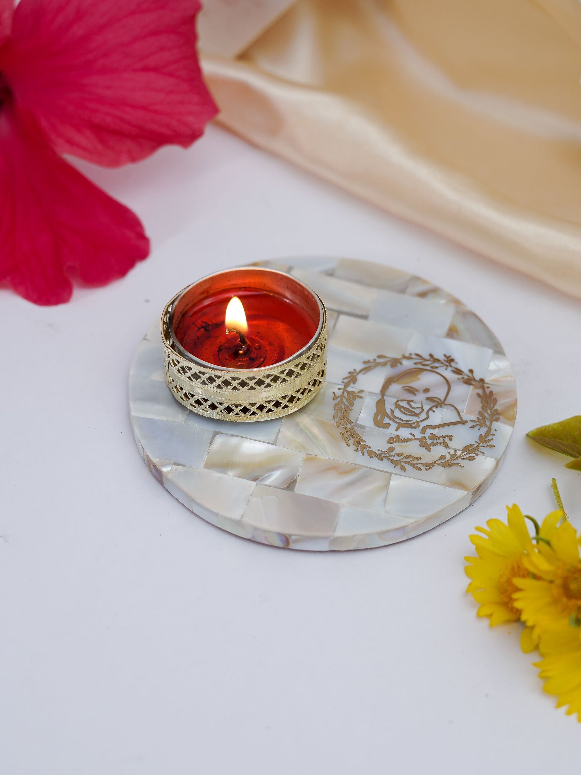 Mother of Pearl Tea Light Holder