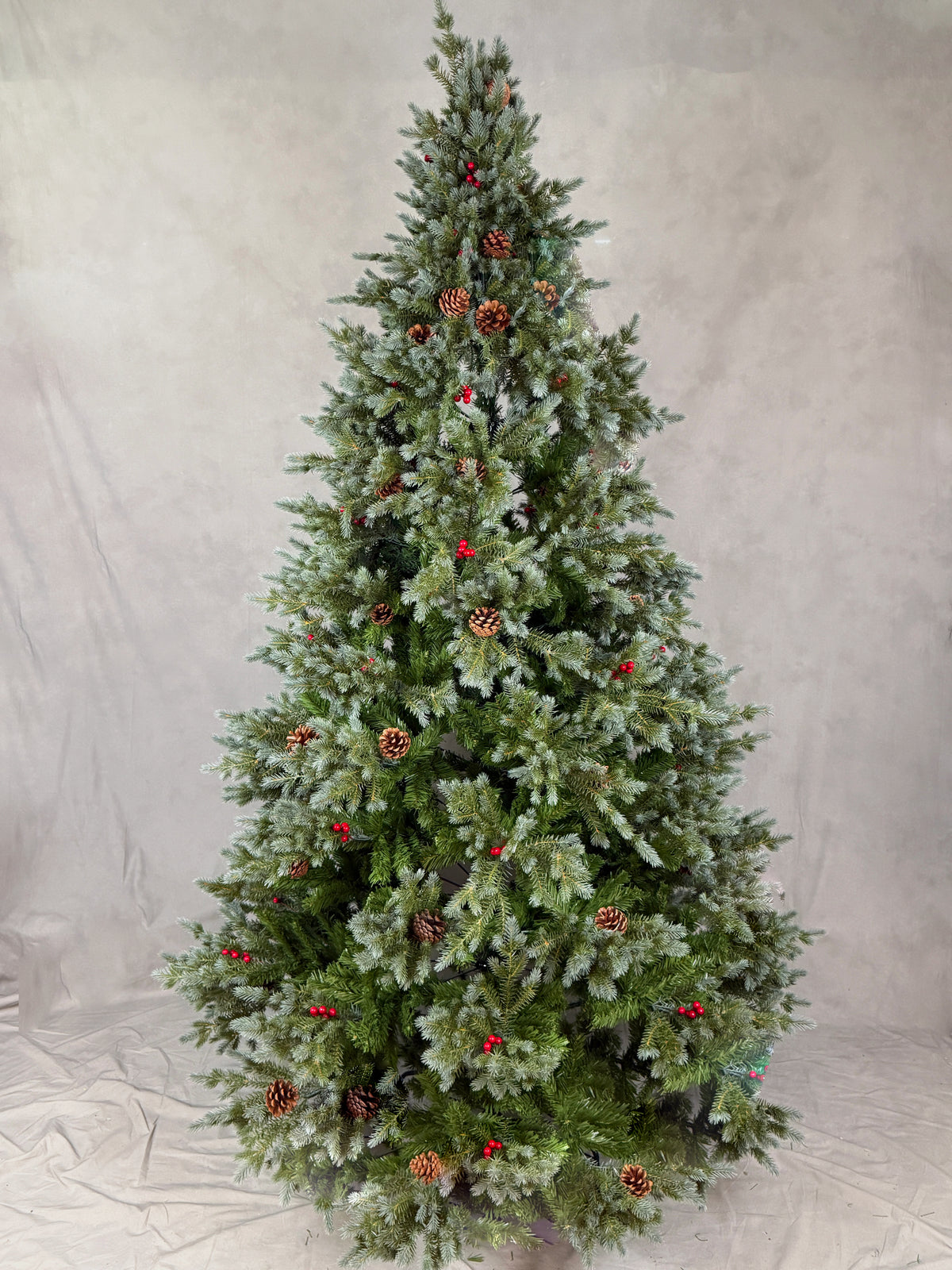 PE Christmas Tree with Frosted Tip, Premium Pinecone & Berry- 6