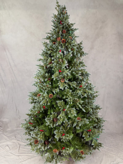 PE Christmas Tree with Frosted Tip, Premium Pinecone & Berry- 6