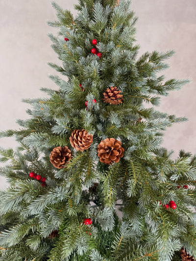 PE Christmas Tree with Frosted Tip, Premium Pinecone & Berry- 6