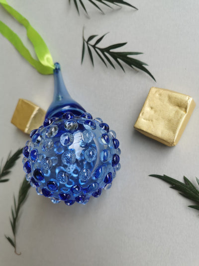 Handblown Glass Ornament - Lumina & Moroccon Blue