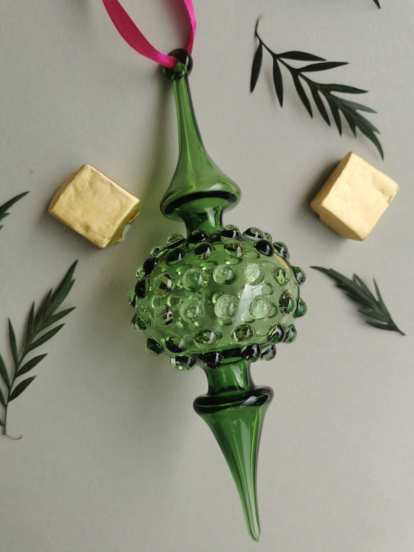 Handblown Glass Ornament - Lumina Jade 1