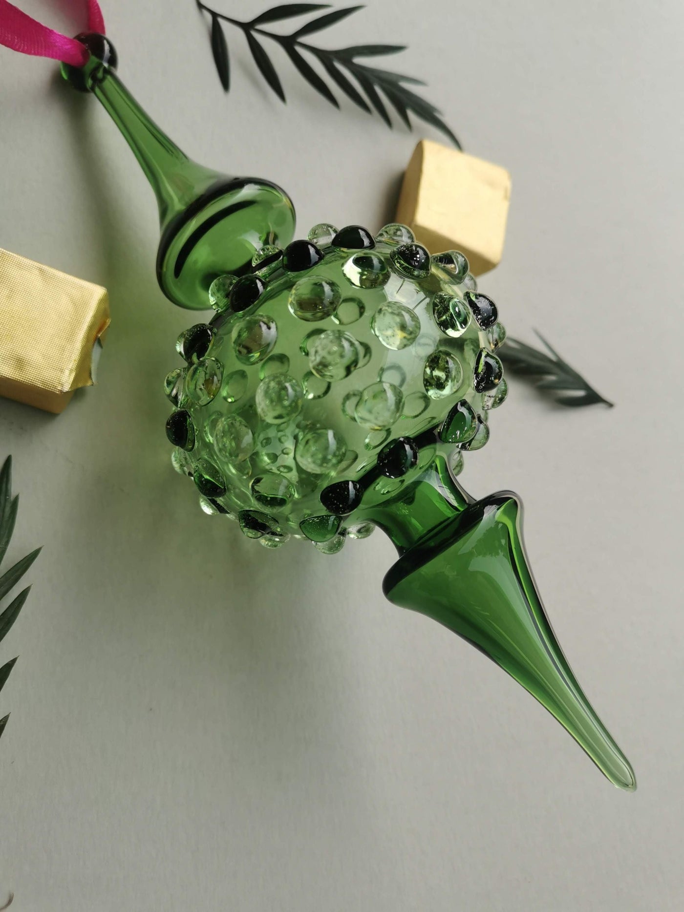 Handblown Glass Ornament - Lumina Jade 1