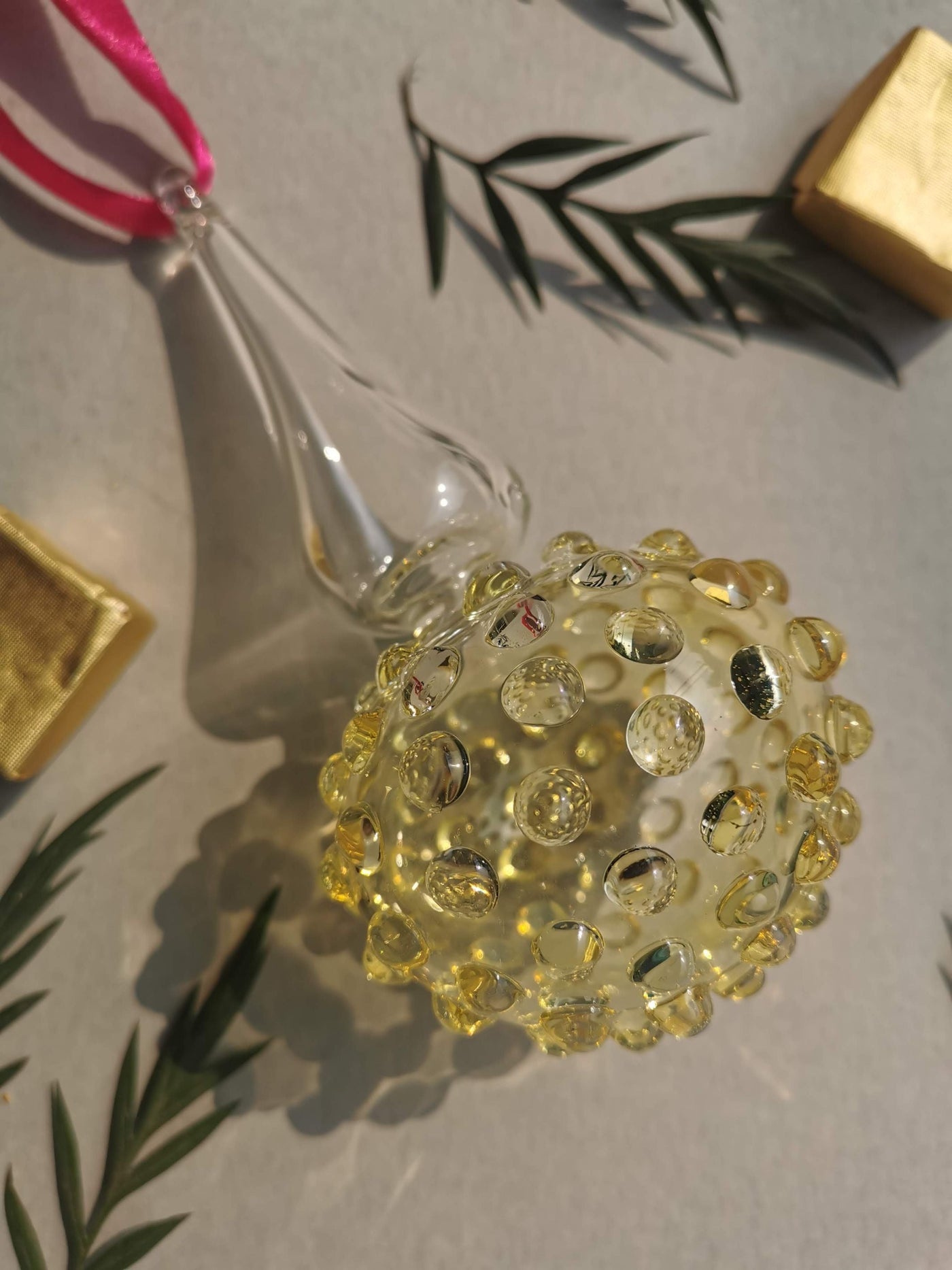 Handblown Glass Ornament - Lumina Pearl