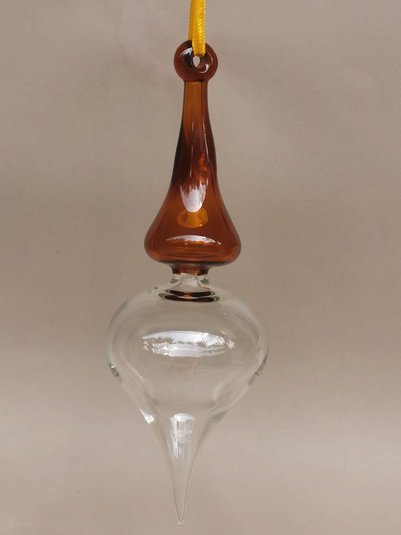 Handblown Glass Ornament - Splendour Jewel Series Amber