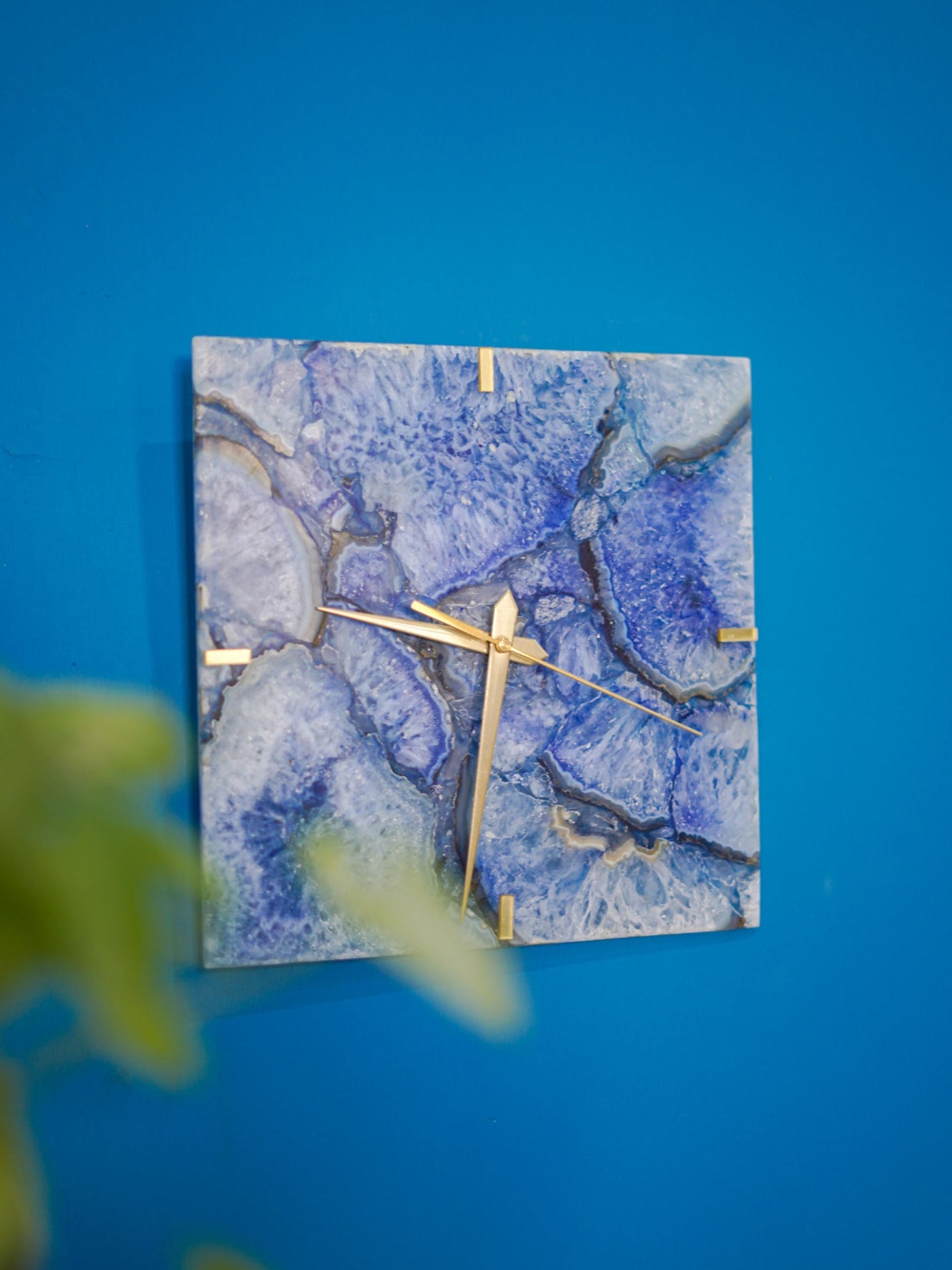 Agate Square Wall Clock - Handcrafted