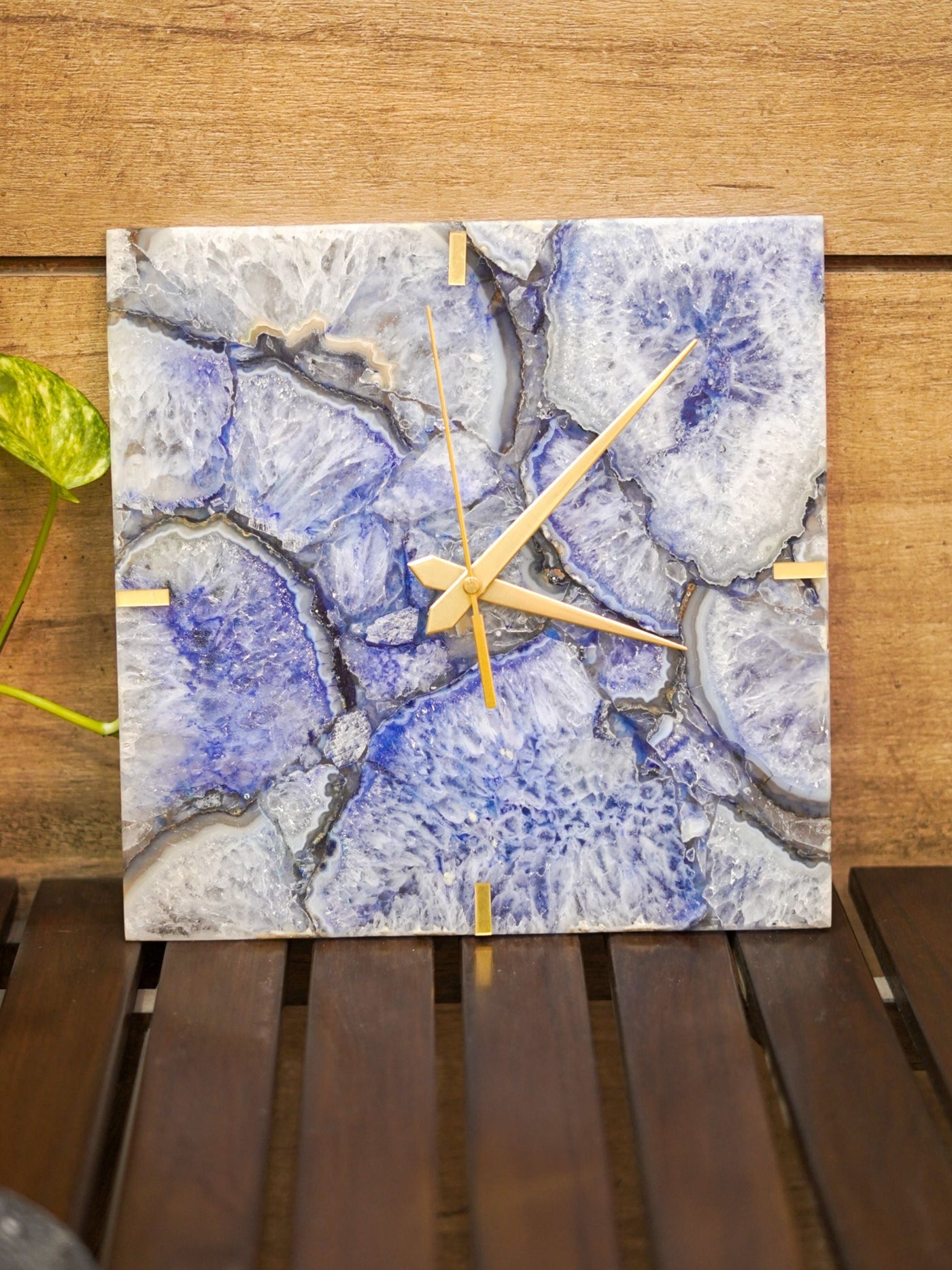 Agate Square Wall Clock - Handcrafted