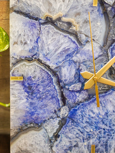 Agate Square Wall Clock - Handcrafted