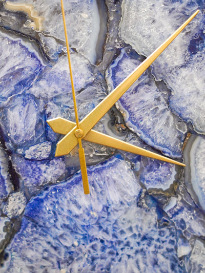 Handcrafted Blue Agate Square Wall Clock