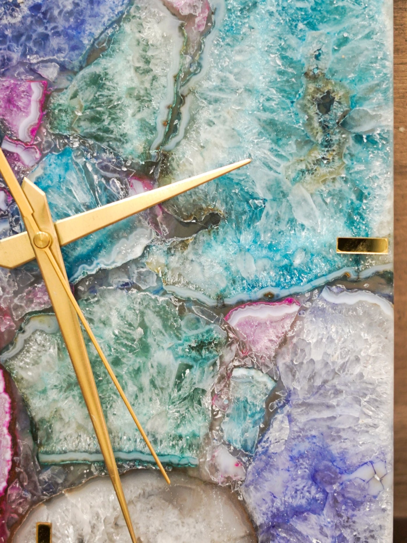 Agate Square Wall Clock - Handcrafted